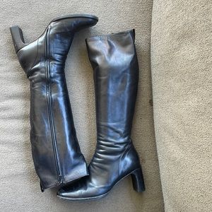 Gucci Black high heels black leather boots